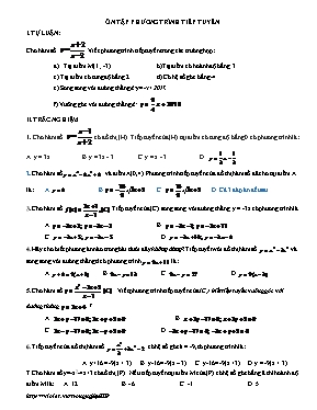 Ôn tập phương trình tiếp tuyến